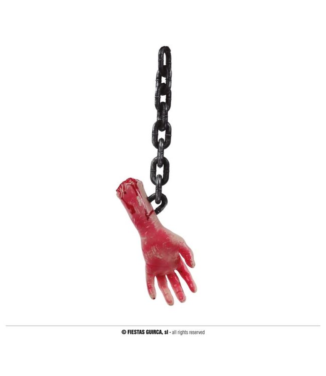 Fiestas Guirca Hanging Bloody Hand With Chain 40 Cm