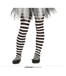 Fiestas Guirca Child Striped Tights 5-9 Yrs-Black & White