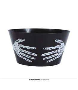 Fiestas Guirca Black Bowl With Skeleton Hands 30X22 Cm