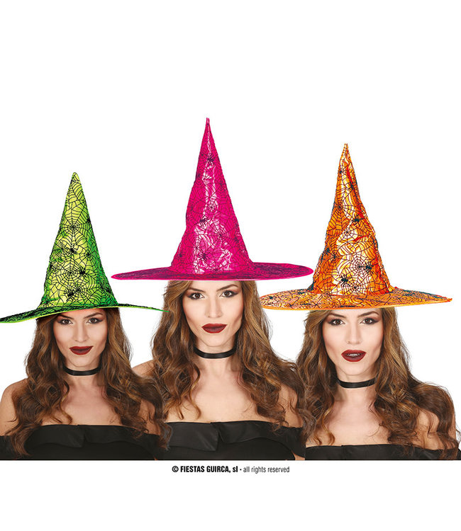 Fiestas Guirca Neon Witch Hat Assorted Colors