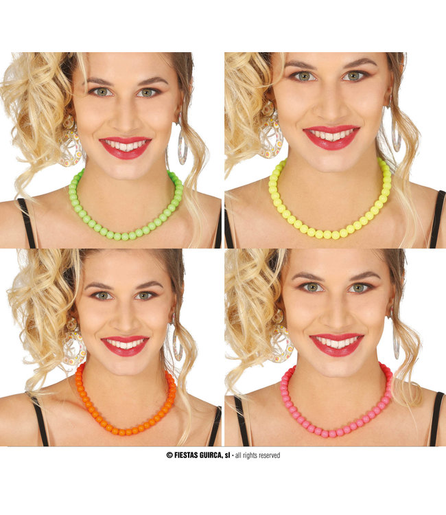 Fiestas Guirca Neon Necklaces Assorted Colors 90 Cm