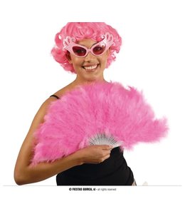 Fiestas Guirca 21-Strut Pink Feather Fan