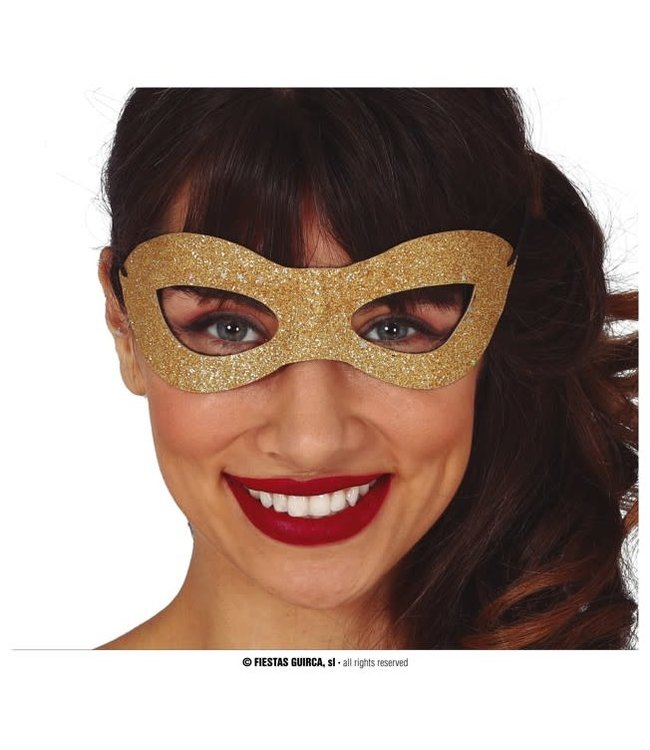 Fiestas Guirca Glitter Mask-Gold