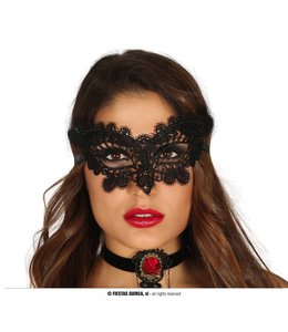 Fiestas Guirca Embroidered Black Mask-Butterfly