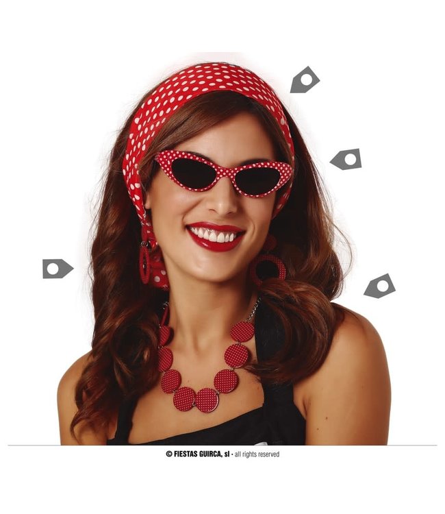 Fiestas Guirca Red With White Polka Dots 50'S Accessory Set