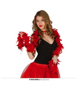 Fiestas Guirca Feather Boa 180 Cm (40 Grams)-Black And Red