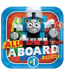 Amscan Inc. Thomas All Aboard Square Plates, 9 Inch