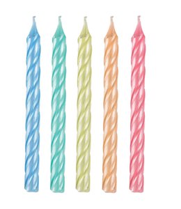 Amscan Inc. Pastel Pearlized Spiral Candles  (3 1/4") 12/pk