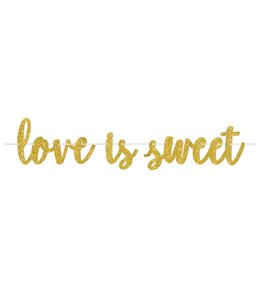 Amscan Inc. Love Is Sweet Gold Glitter Banner 12 Ft