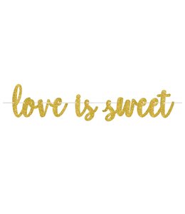 Amscan Inc. Love Is Sweet Gold Glitter Banner