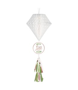 Amscan Inc. Love and Leaves Honeycomb w/Tail (29 1/2" with foil tassel)