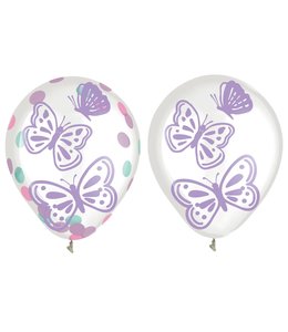 Amscan Inc. Flutter 12 Inch Latex Confetti Balloon 6/pk