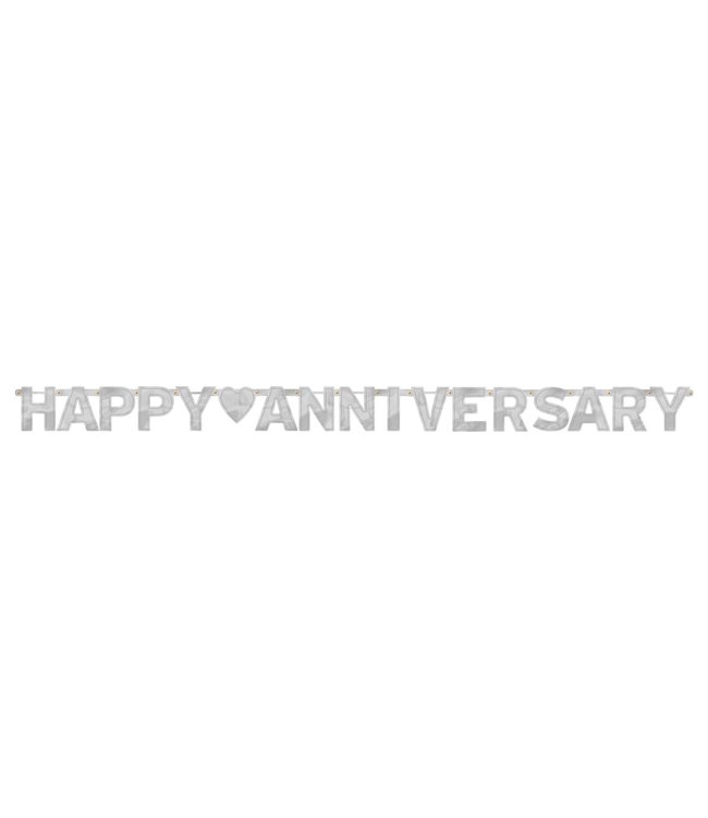 Amscan Inc. Happy Anniversary Silver-Large Foil Letter Banner (7 3/4' x 6 1/4")