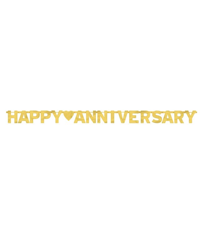 Amscan Inc. Happy Anniversary Gold-Large Foil Letter Banner (7 3/4' x 6 1/4")