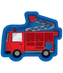 Amscan Inc. First Responders Fire Truck Shaped Plates 7 Inch 8/pk