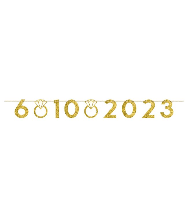 Amscan Inc. Customizable Number Banner-Gold Glitter