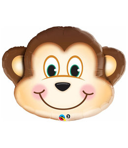 Qualatex 30 Inch Mischievous Monkey Mylar Balloon Head Shape-PKG