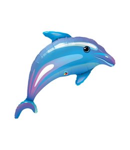 Qualatex 42 Inch Delightful Dolphin Shape Mylar Balloon- PKG
