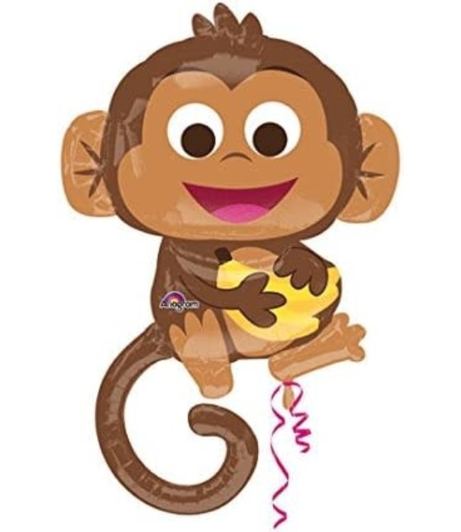 36 Inch Mylar Shape Balloon Happy Monkey-PKG
