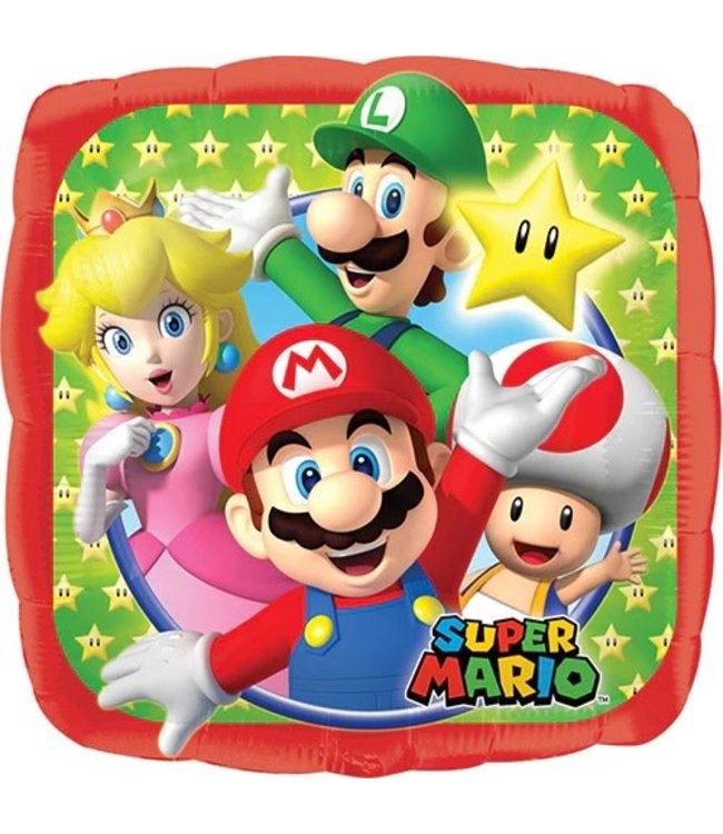 Anagram 17 Inch Mario Brothers  Mylar Balloon- Flat