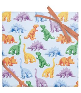 waste not paper Wrapping Sheet (26x19) Inches-Colorful Dinosaurs