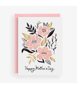 waste not paper Graphic Pink Flowers A2 Single Card