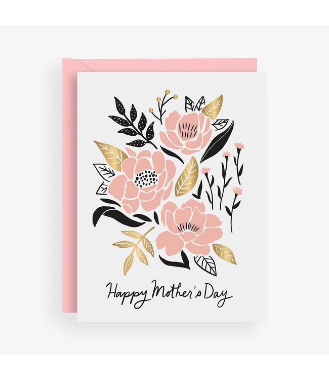 waste not paper Greeting Card-Mother's Day Graphic Pink Flowers
