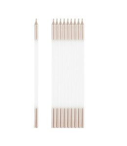 Givvi Candles Candles 10/pk 15.5 cm-White And Rose Gold