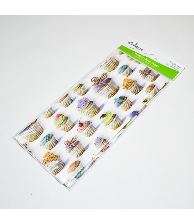 Design Design Tissue Paper (20X30) Inches 4/pk- - Cupcake Sparkle