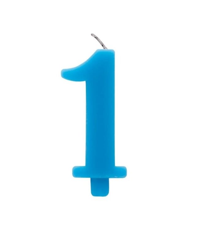 Givvi Candles Numeral Sparkling Candles 1 w/Holder 9.5cm Turquoise