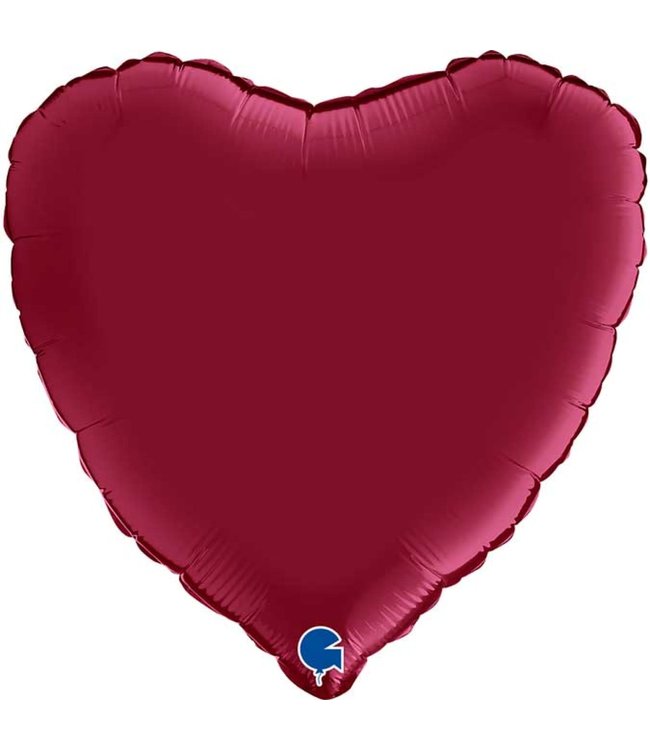 Grabo 18 Inch Heart Mylar Balloon-Cherry Red