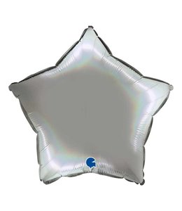 Grabo Balloons 18 Inch Star Mylar Balloon-Silver Chrome