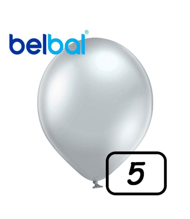 5 Inch Latex Balloons 100Ct-Chrome Silver