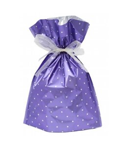 Misumaru Gift Bag - Polka Dot, Medium, Metallic Purple