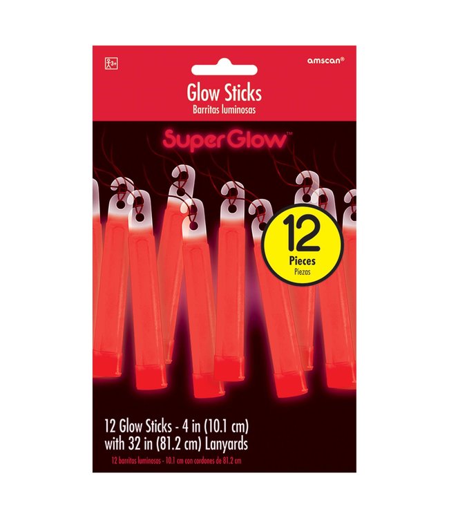 Amscan Inc. Glow Sticks-Necklaces 4 Inch12/pk-Red