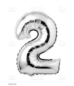 Balloon Factory 28 Inch Mylar Number Balloon 2 Silver