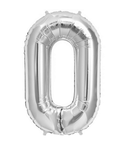 Balloon Factory 28 Inch Mylar Number Balloon 0 Silver
