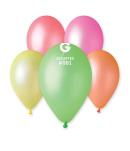 Gemar 12 Inch Latex Neon Balloons Assorted 50/pk