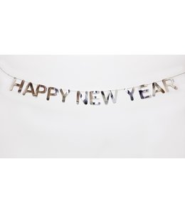 Happy New Year Letter Banner-Silver