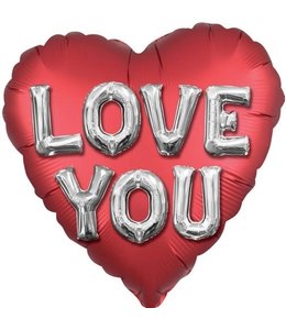 Anagram Supershape Foil Balloon - Love You Satin Letters