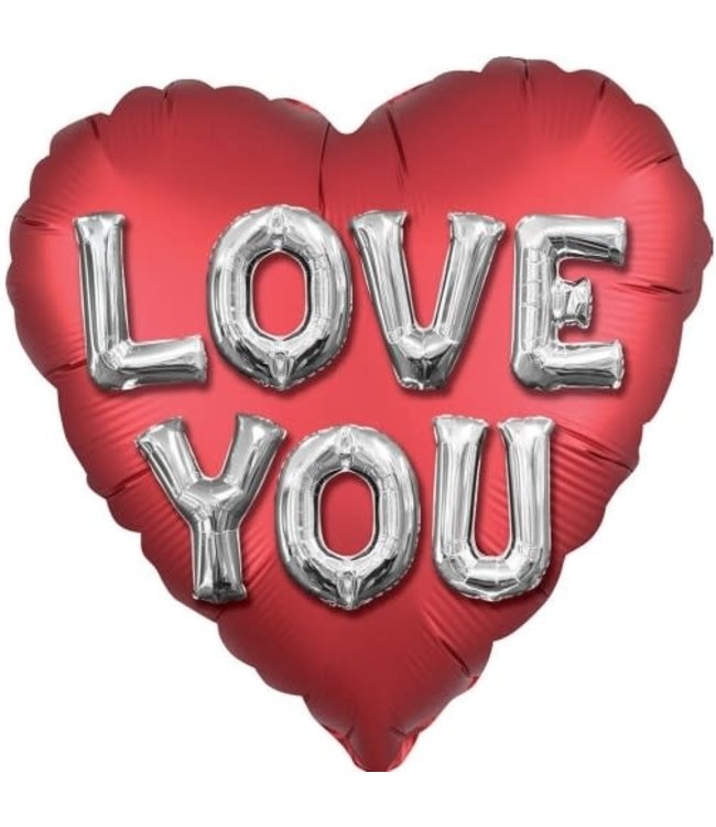 Anagram Foil Balloon 18In - Love You Balloon Letters Satin