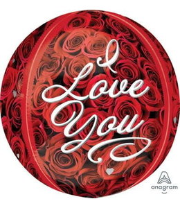 Anagram Orbz Foil Balloon 16In - I Love You Roses