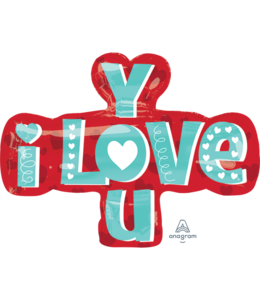 Anagram Supershape Foil Balloon - I Love You Type