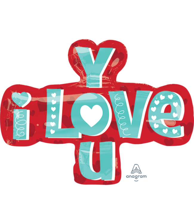 Anagram Supershape Foil Balloon - I Love You Type