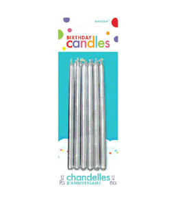 Amscan Inc. Candles - 5 Inch Mini Tapers Silver 12Pc