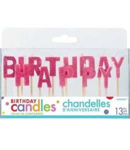 Amscan Inc. Candles - Happy Birthday Pink Picks