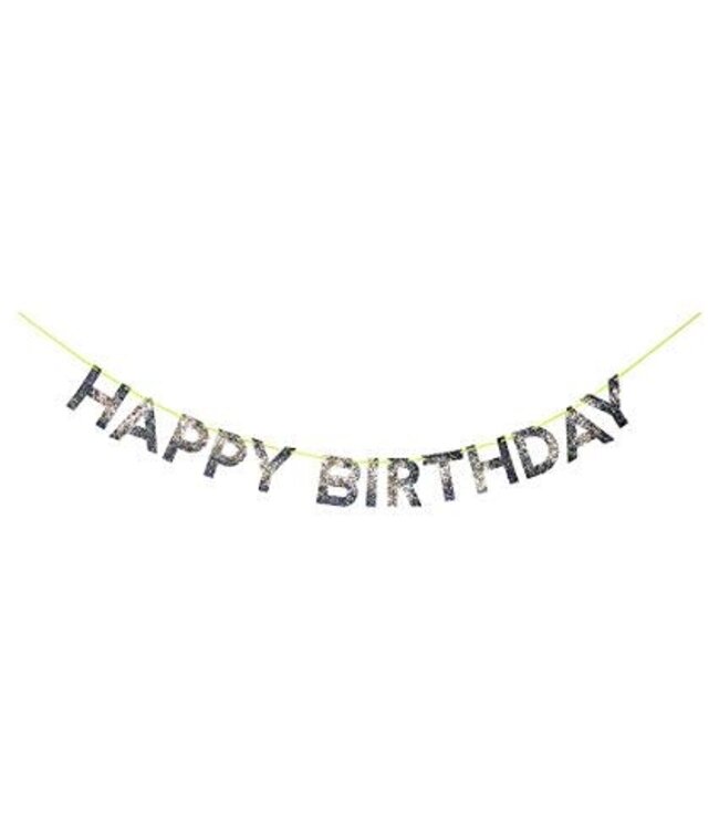 Meri Meri Garland-Happy Birthday Silver