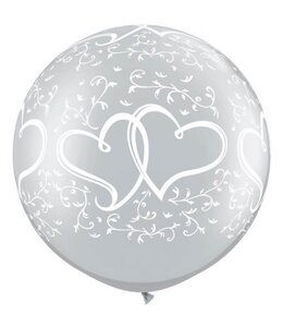 Qualatex 3 ft (36 Inch) Qualatex Printed Round Latex Balloon 1/pk-Entwined Hearts