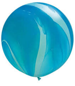 Qualatex 30 Inch Latex Balloons 1 ct-SuperAgate blue Rainbow
