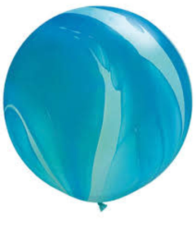 Qualatex 30 Inch Latex Balloons 1 ct-SuperAgate blue Rainbow